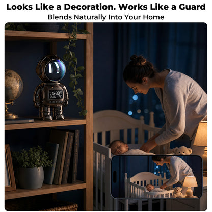VividEye 2K Smart Astronaut Clock Camera, Indoor Cameras for Home Security, Nanny Wireless WiFi Camera with 5G & 2.4G, 2-Way Talk, Starlight Night Vision, 24/7 Loop Recording for Baby Pet Home Office