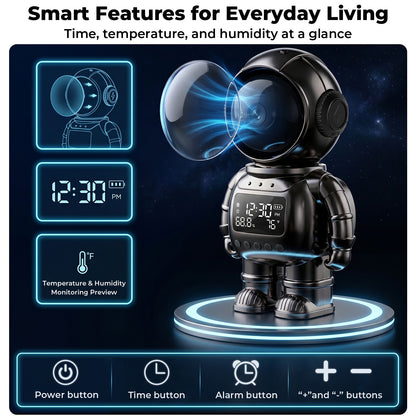 VividEye 2K Smart Astronaut Clock Camera, Indoor Cameras for Home Security, Nanny Wireless WiFi Camera with 5G & 2.4G, 2-Way Talk, Starlight Night Vision, 24/7 Loop Recording for Baby Pet Home Office