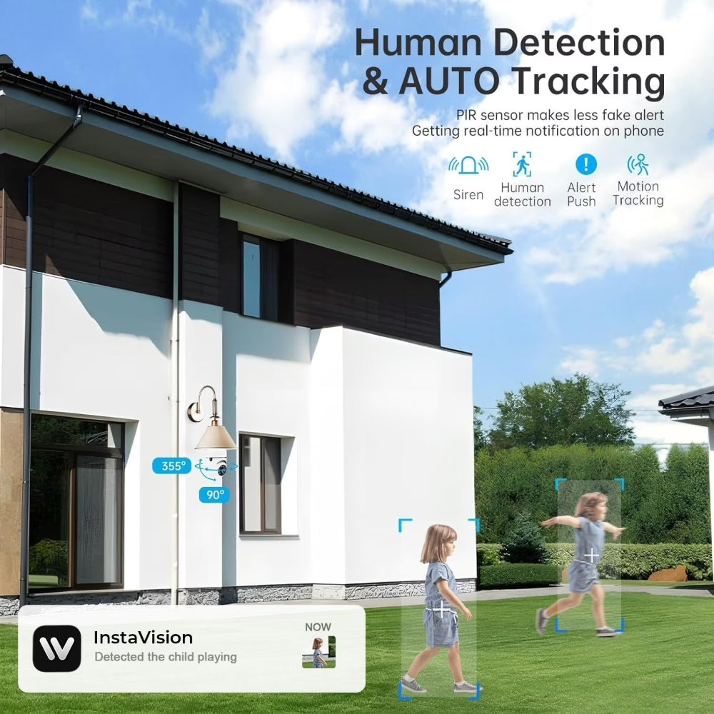 GBIUT Light Bulb Security Camera -5G& 2.4GHz WiFi 2K Security Cameras for Home, Wireless Outdoor Motion Detection and Alarm, Two-Way Talk, Color Night Vision, Human Detection