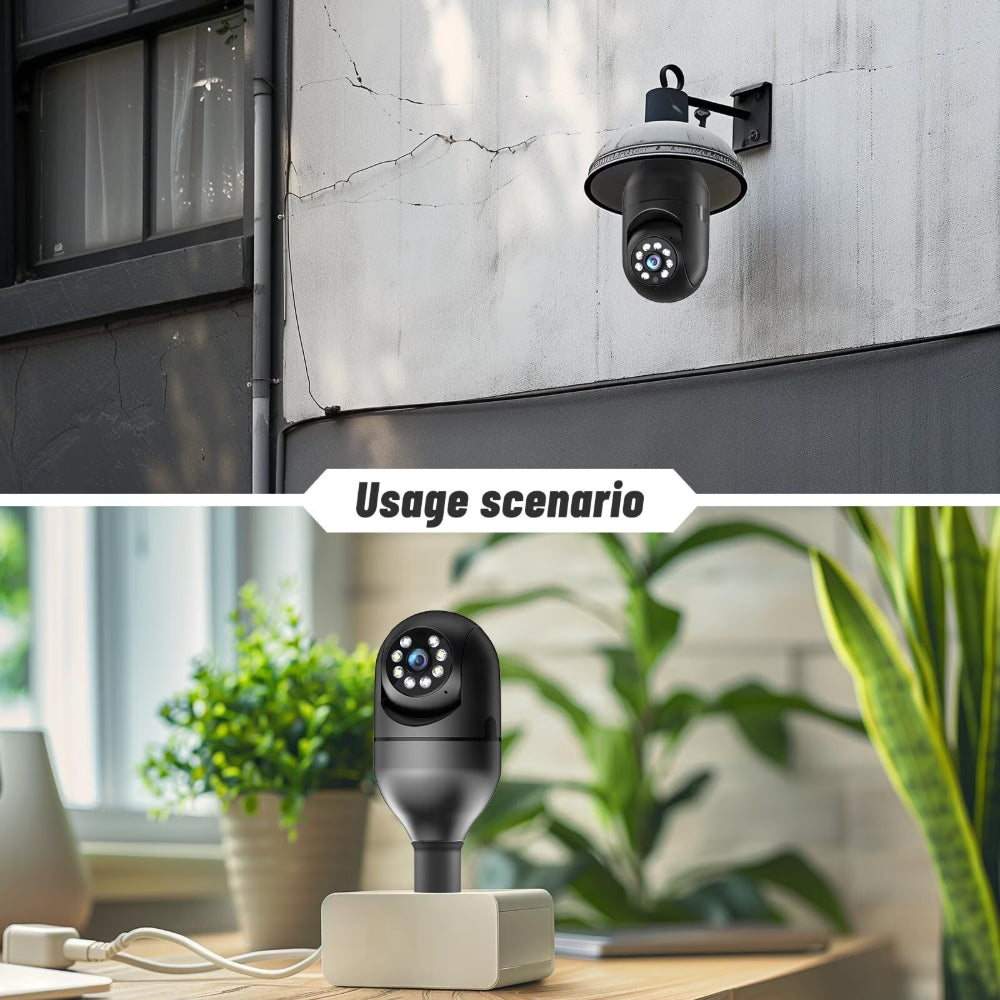 GBIUT Lightbulb Security Camera, 5G WiFi 2K Light Socket Cameras for Home, Wireless Outdoor Camera, 360 Motion Detection and Alarm, Two Way Talk, Color Night Vision