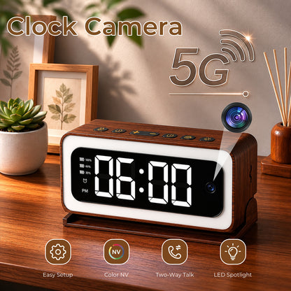 VividEye 2K Smart Alarm Clock Camera, Indoor Cameras for Home Security, Nanny Wireless Camera with 5G & 2.4G WiFi, Two-Way Talk, Starlight Night Vision, 24/7 Loop Recording for Baby Pet Home Office