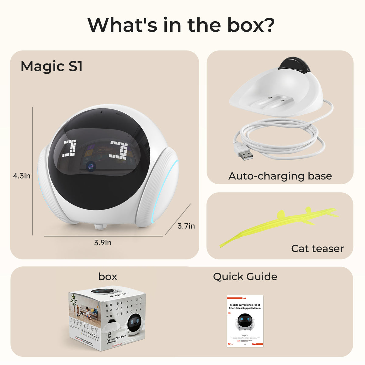 VividEye 2K Pet Camera Robot with AI, Movable Indoor WiFi Cam, Whole-Home Auto Patrol, Auto-Recharge, 360° Pet Finder, 2-Way Audio, Bark & Sound Alerts for Dogs and Cats