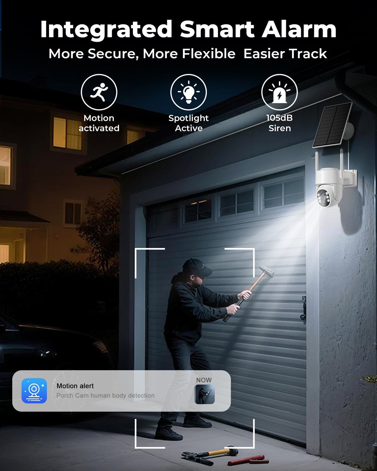 4MP Security Cameras Wireless Outdoor, No Subscription 128GB Local Storage, Solar Powered Cameras For Home Security, PTZ Auto Tracking, 4Cam-Kit, Color Night Vision Home Security Camera System,5G&2.4G